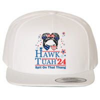 Hawk Tush Funny Messy Bun Hawk Tuah 24 Spit On That Thing Wool Snapback Cap