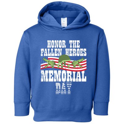 Honor The Fallen Heroes Memorial Day Us Flag Gift Toddler Hoodie