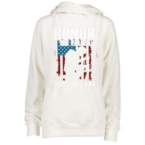 Honor The Fallen Usa Flag Military Veteran Support Gift Womens Funnel Neck Pullover Hood