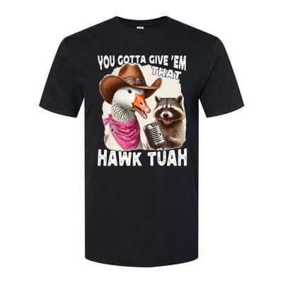 Hawk Tuah Funny Viral Humor Meme Video Girl 24 Goose Tua Softstyle CVC T-Shirt