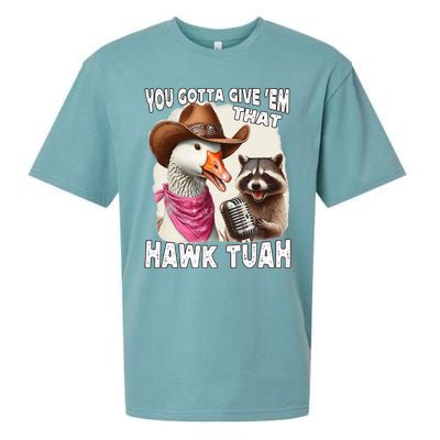 Hawk Tuah Funny Viral Humor Meme Video Girl 24 Goose Tua Sueded Cloud Jersey T-Shirt