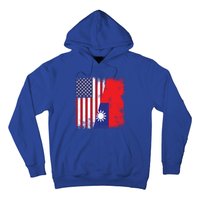 Half Taiwanese Flag Vintage Taiwan Usa Gift Great Gift Hoodie