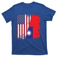 Half Taiwanese Flag Vintage Taiwan Usa Gift Great Gift T-Shirt