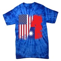 Half Taiwanese Flag Vintage Taiwan Usa Gift Great Gift Tie-Dye T-Shirt