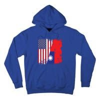 Half Taiwanese Flag Vintage Taiwan Usa Gift Great Gift Tall Hoodie