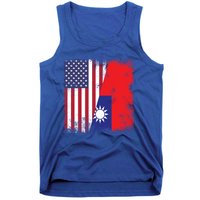 Half Taiwanese Flag Vintage Taiwan Usa Gift Great Gift Tank Top