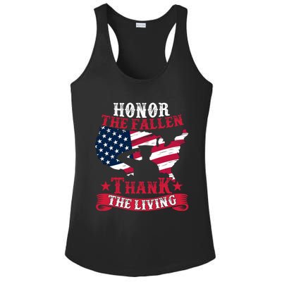 Honor The Fallen Thank The Living Proudly Support Our Troops Meaningful Gift Ladies PosiCharge Competitor Racerback Tank