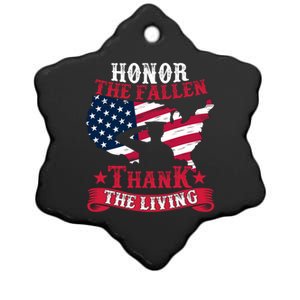 Honor The Fallen Thank The Living Proudly Support Our Troops Meaningful Gift Ceramic Star Ornament