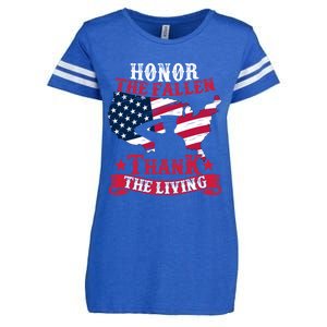 Honor The Fallen Thank The Living Proudly Support Our Troops Meaningful Gift Enza Ladies Jersey Football T-Shirt