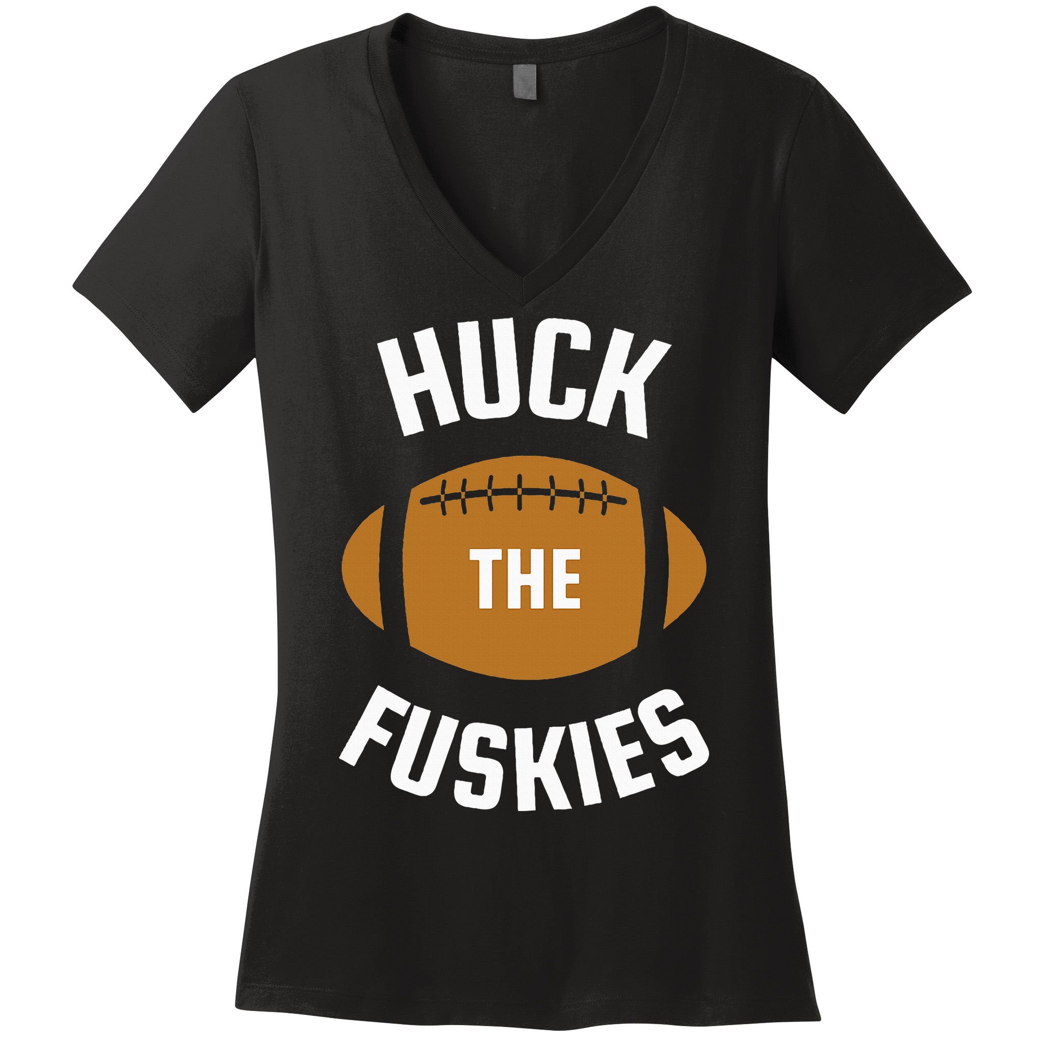 Huck the Fuskies Rivals Washington Oregon  Women's V-Neck T-Shirt