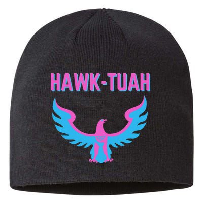 Hawk Tuah Funny Viral Meme Design Sustainable Beanie