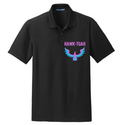 Hawk Tuah Funny Viral Meme Design Dry Zone Grid Polo