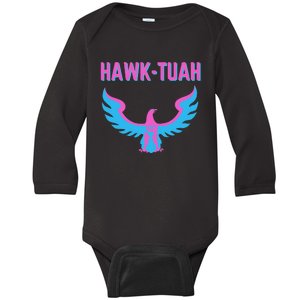 Hawk Tuah Funny Viral Meme Design Baby Long Sleeve Bodysuit