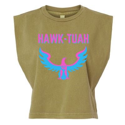 Hawk Tuah Funny Viral Meme Design Garment-Dyed Women's Muscle Tee