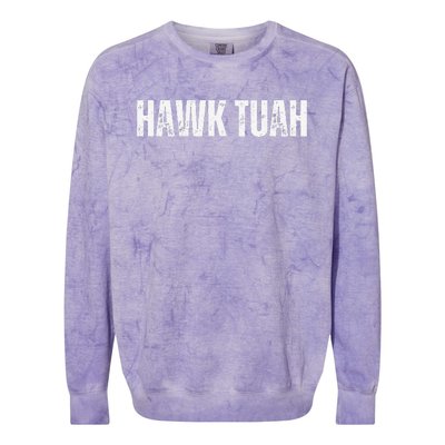 Hawk Thua Funny Internet Meme Hawk Tuah Colorblast Crewneck Sweatshirt