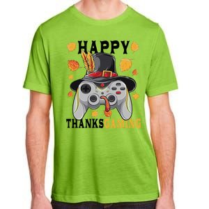 Happy Thanksgaming Funny Cute Thanksgiving Gamer Adult ChromaSoft Performance T-Shirt