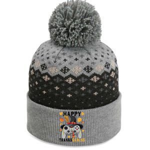 Happy Thanksgaming Funny Cute Thanksgiving Gamer The Baniff Cuffed Pom Beanie