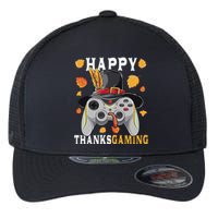 Happy Thanksgaming Funny Cute Thanksgiving Gamer Flexfit Unipanel Trucker Cap