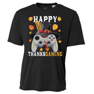 Happy Thanksgaming Funny Cute Thanksgiving Gamer Cooling Performance Crew T-Shirt