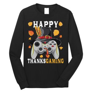 Happy Thanksgaming Funny Cute Thanksgiving Gamer Long Sleeve Shirt