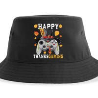 Happy Thanksgaming Funny Cute Thanksgiving Gamer Sustainable Bucket Hat