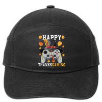 Happy Thanksgaming Funny Cute Thanksgiving Gamer 7-Panel Snapback Hat