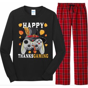 Happy Thanksgaming Funny Cute Thanksgiving Gamer Long Sleeve Pajama Set