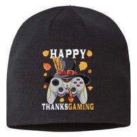 Happy Thanksgaming Funny Cute Thanksgiving Gamer Sustainable Beanie