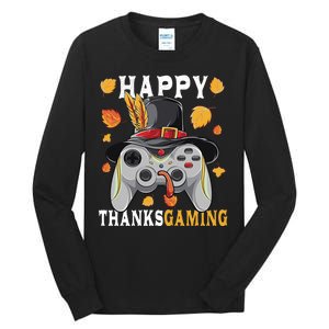 Happy Thanksgaming Funny Cute Thanksgiving Gamer Tall Long Sleeve T-Shirt