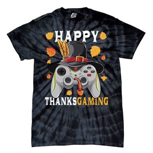 Happy Thanksgaming Funny Cute Thanksgiving Gamer Tie-Dye T-Shirt