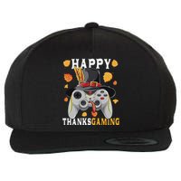 Happy Thanksgaming Funny Cute Thanksgiving Gamer Wool Snapback Cap