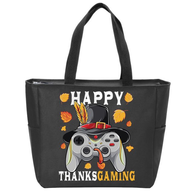 Happy Thanksgaming Funny Cute Thanksgiving Gamer Zip Tote Bag
