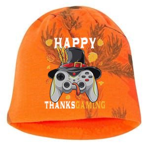 Happy Thanksgaming Funny Cute Thanksgiving Gamer Kati - Camo Knit Beanie