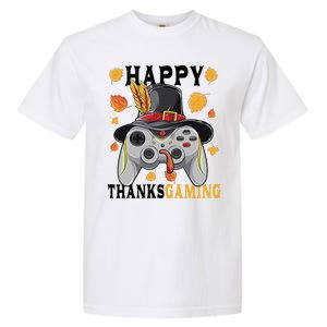 Happy Thanksgaming Funny Cute Thanksgiving Gamer Garment-Dyed Heavyweight T-Shirt