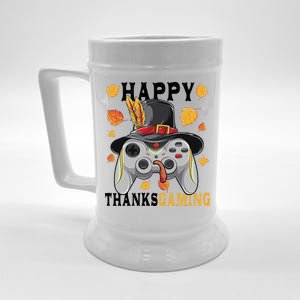 Happy Thanksgaming Funny Cute Thanksgiving Gamer Beer Stein