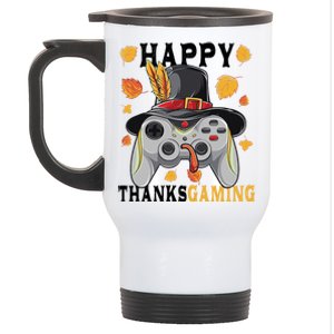 Happy Thanksgaming Funny Cute Thanksgiving Gamer Stainless Steel Travel Mug