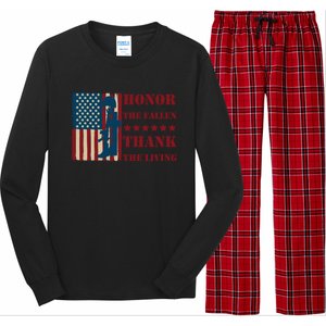 Honor The Fallen Thank The Living Patriotic Memorial Day Meaningful Gift Long Sleeve Pajama Set