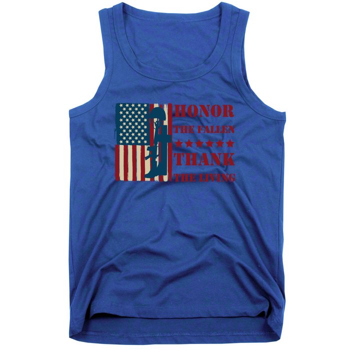 Honor The Fallen Thank The Living Patriotic Memorial Day Meaningful Gift Tank Top