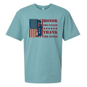 Honor The Fallen Thank The Living Patriotic Memorial Day Meaningful Gift Sueded Cloud Jersey T-Shirt