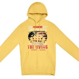 Honor The Fallen Veteran Themed Military Support Memorial Meaningful Gift Premium Pullover Hoodie