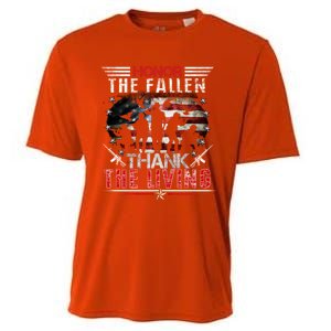 Honor The Fallen Veteran Themed Military Support Memorial Meaningful Gift Cooling Performance Crew T-Shirt