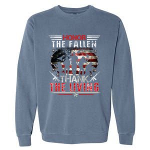 Honor The Fallen Veteran Themed Military Support Memorial Meaningful Gift Garment-Dyed Sweatshirt