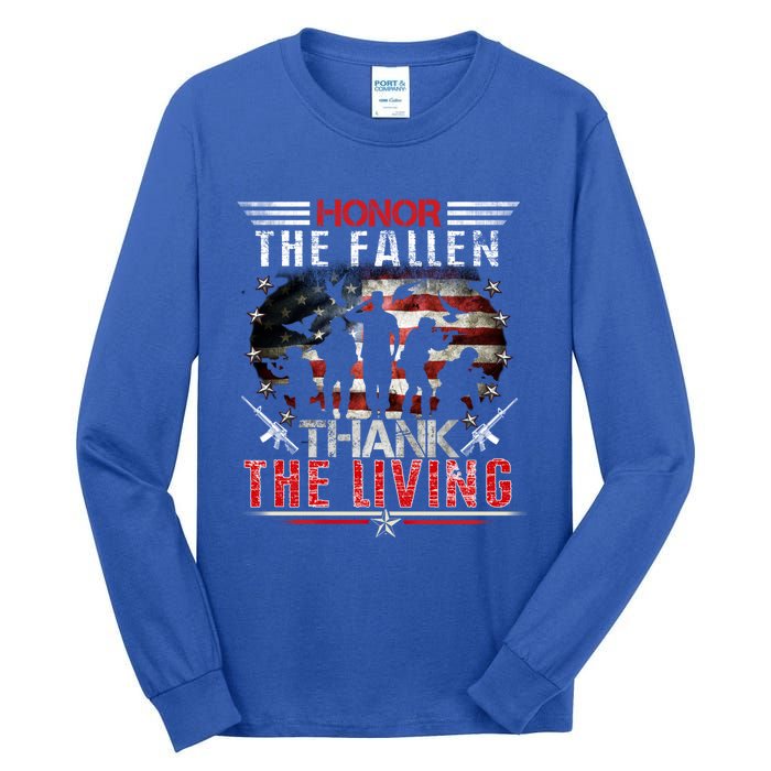 Honor The Fallen Veteran Themed Military Support Memorial Meaningful Gift Tall Long Sleeve T-Shirt