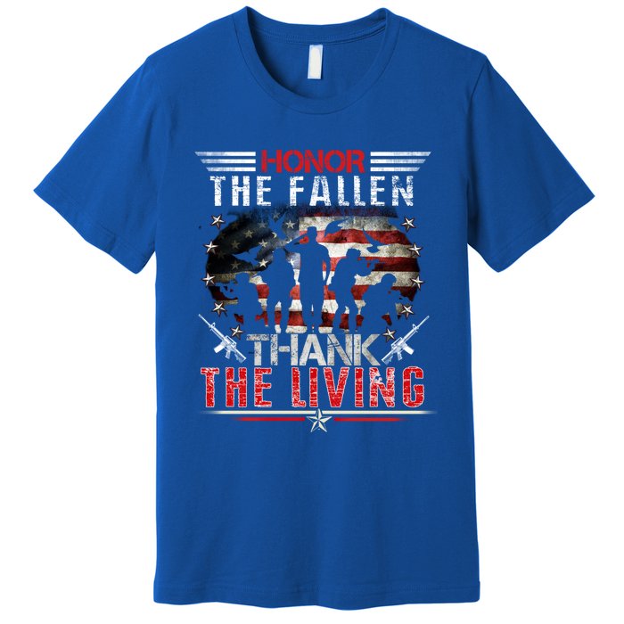 Honor The Fallen Veteran Themed Military Support Memorial Meaningful Gift Premium T-Shirt