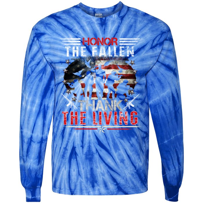 Honor The Fallen Veteran Themed Military Support Memorial Meaningful Gift Tie-Dye Long Sleeve Shirt