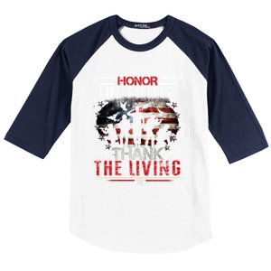 Honor The Fallen Veteran Themed Military Support Memorial Meaningful Gift Baseball Sleeve Shirt