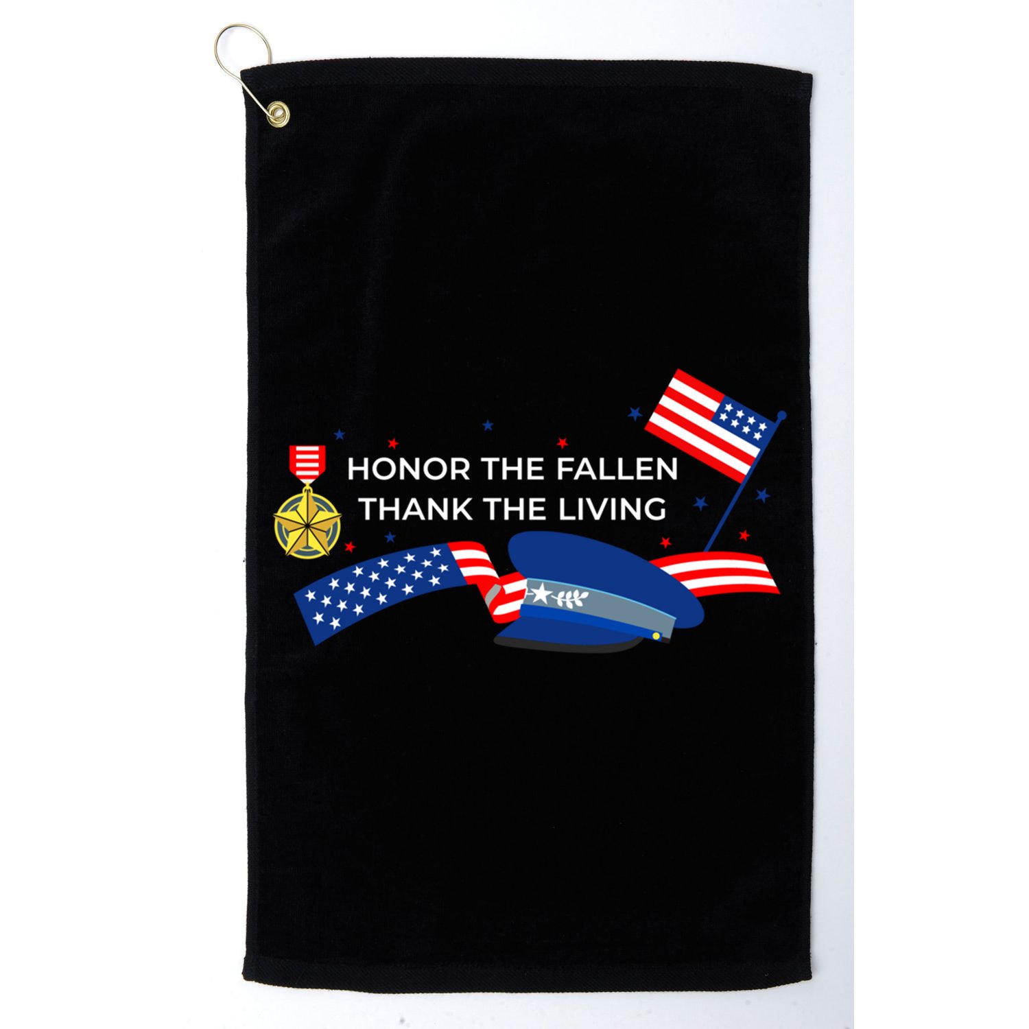Honor The Fallen Thank The Living Funny Gift Golf Towel