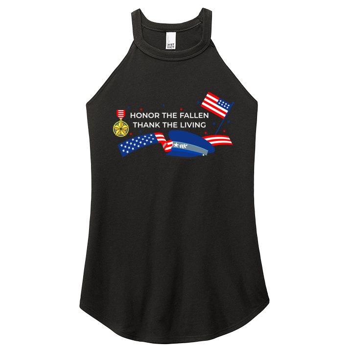 Honor The Fallen Thank The Living Funny Gift Women's Perfect Tri Rocker Tank