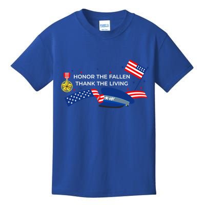 Honor The Fallen Thank The Living Funny Gift Kids T-Shirt