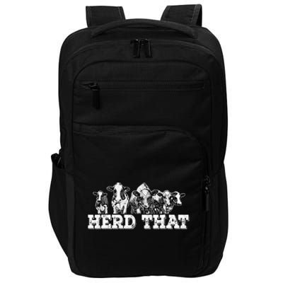 Herd That Funny Cow Lover Farmer Impact Tech Backpack